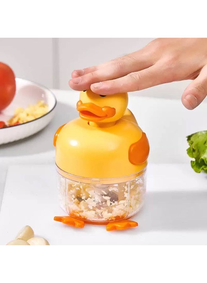 قطاعة بصل وثوم صغيرة لطيفة مزودة بثلاث شفرات من الفولاذ المقاوم للصدأ، قطاعة مطبخ صغيرة الحجم لتحضير الطعام اليومي بسرعة وسهولة. - Image 2